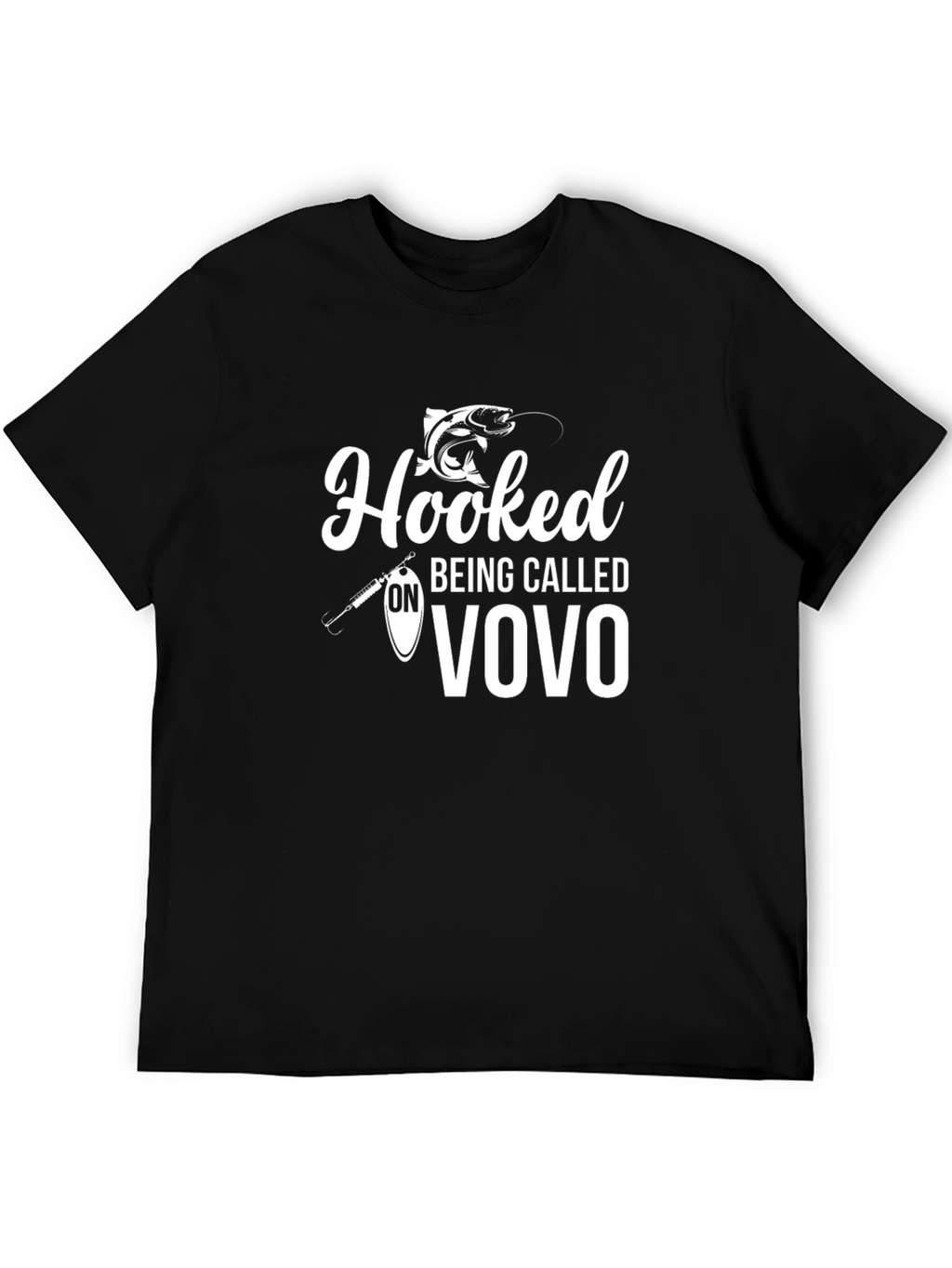 Hooked On Being Called Vovo Black T-Shirt