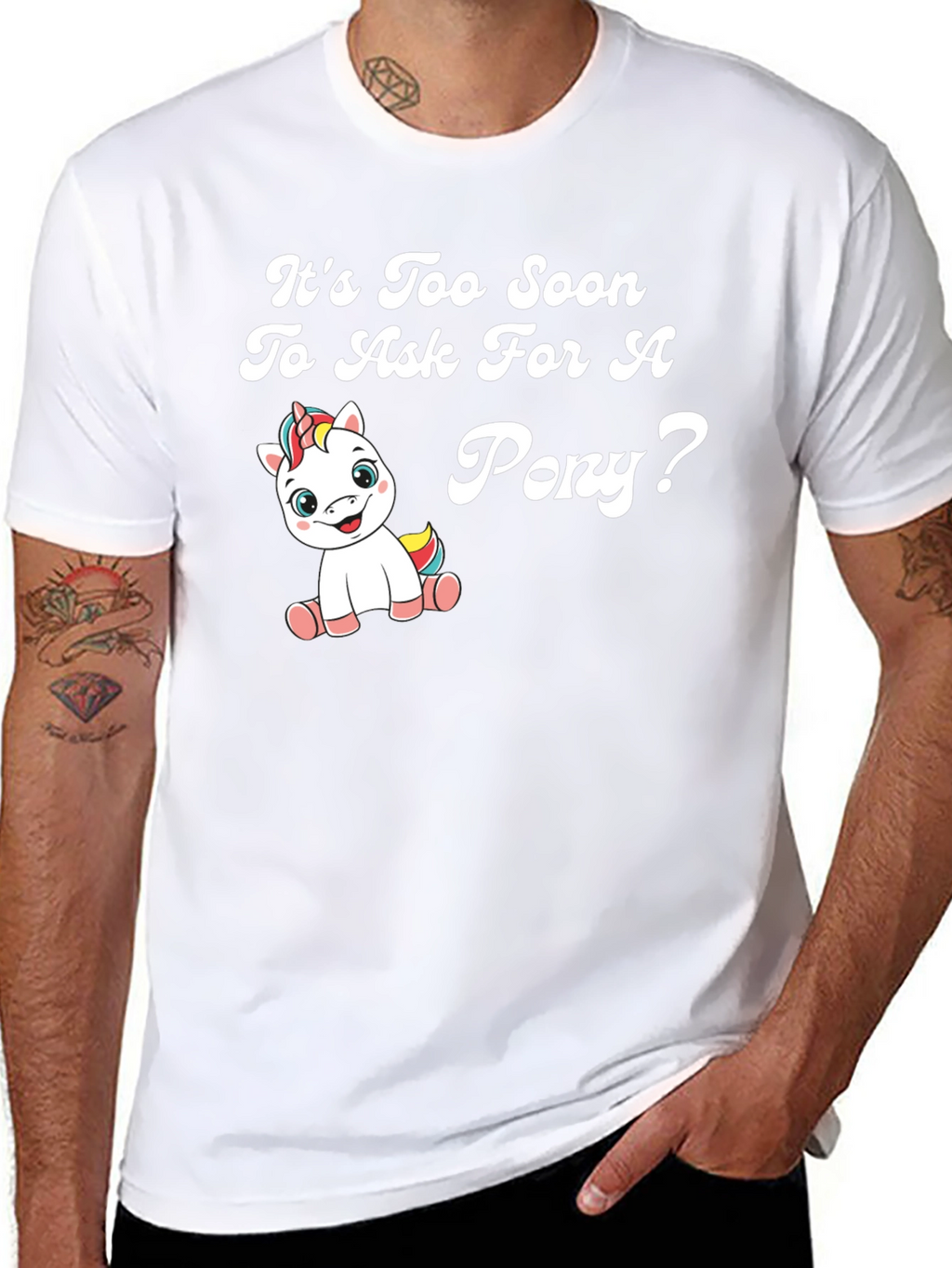 Funny Pony Graphic Black T-Shirt
