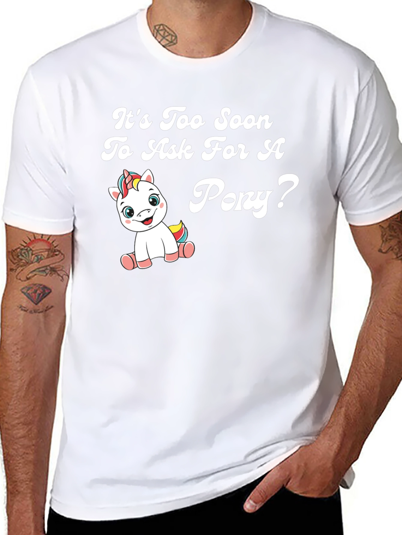 Funny Pony Graphic Black T-Shirt