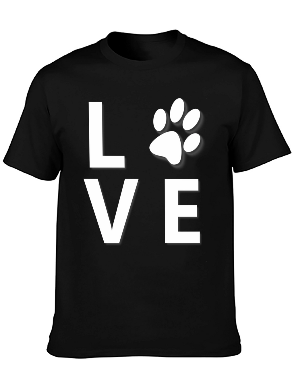 Love Paw Print Black T-Shirt