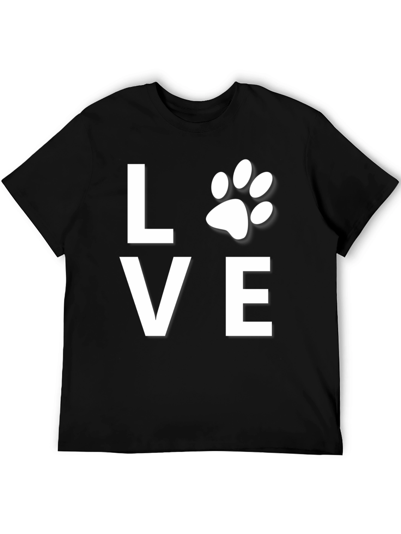 Love Paw Print Black T-Shirt