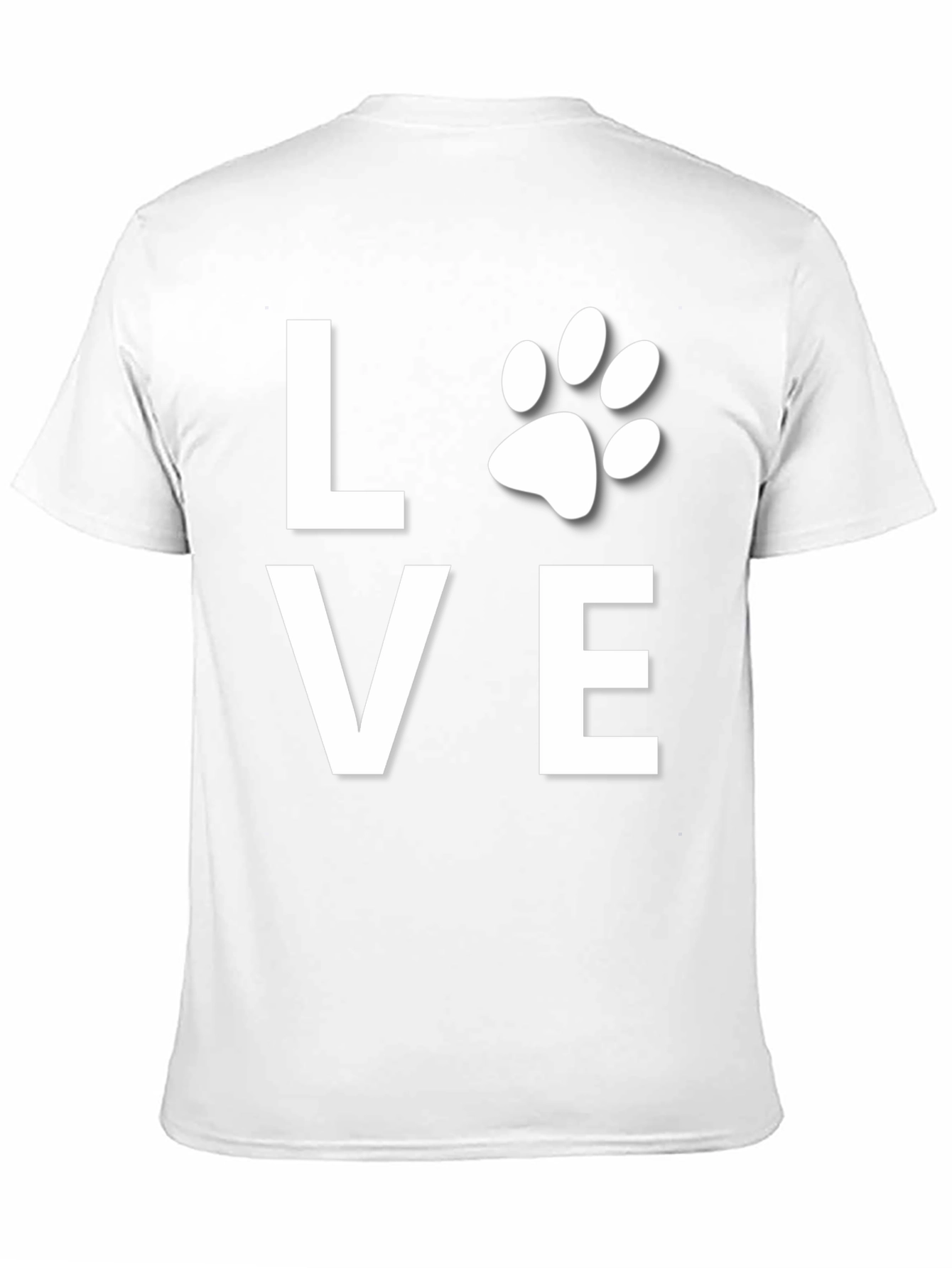 Love Paw Print Black T-Shirt