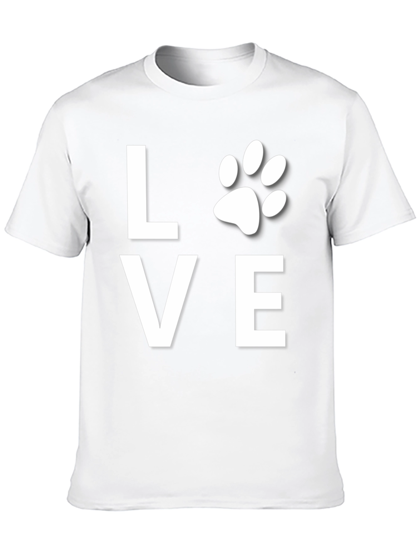 Love Paw Print Black T-Shirt