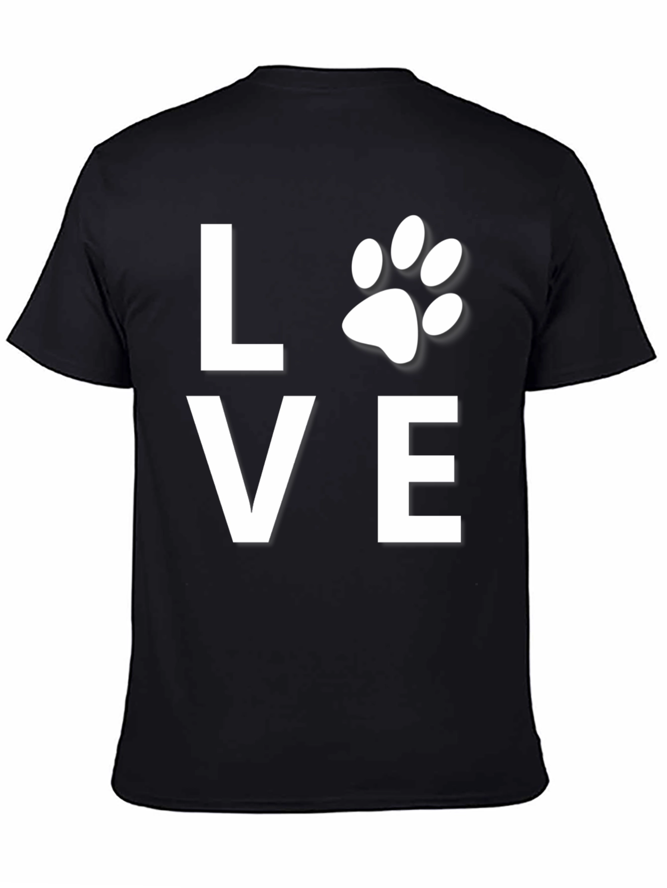 Love Paw Print Black T-Shirt