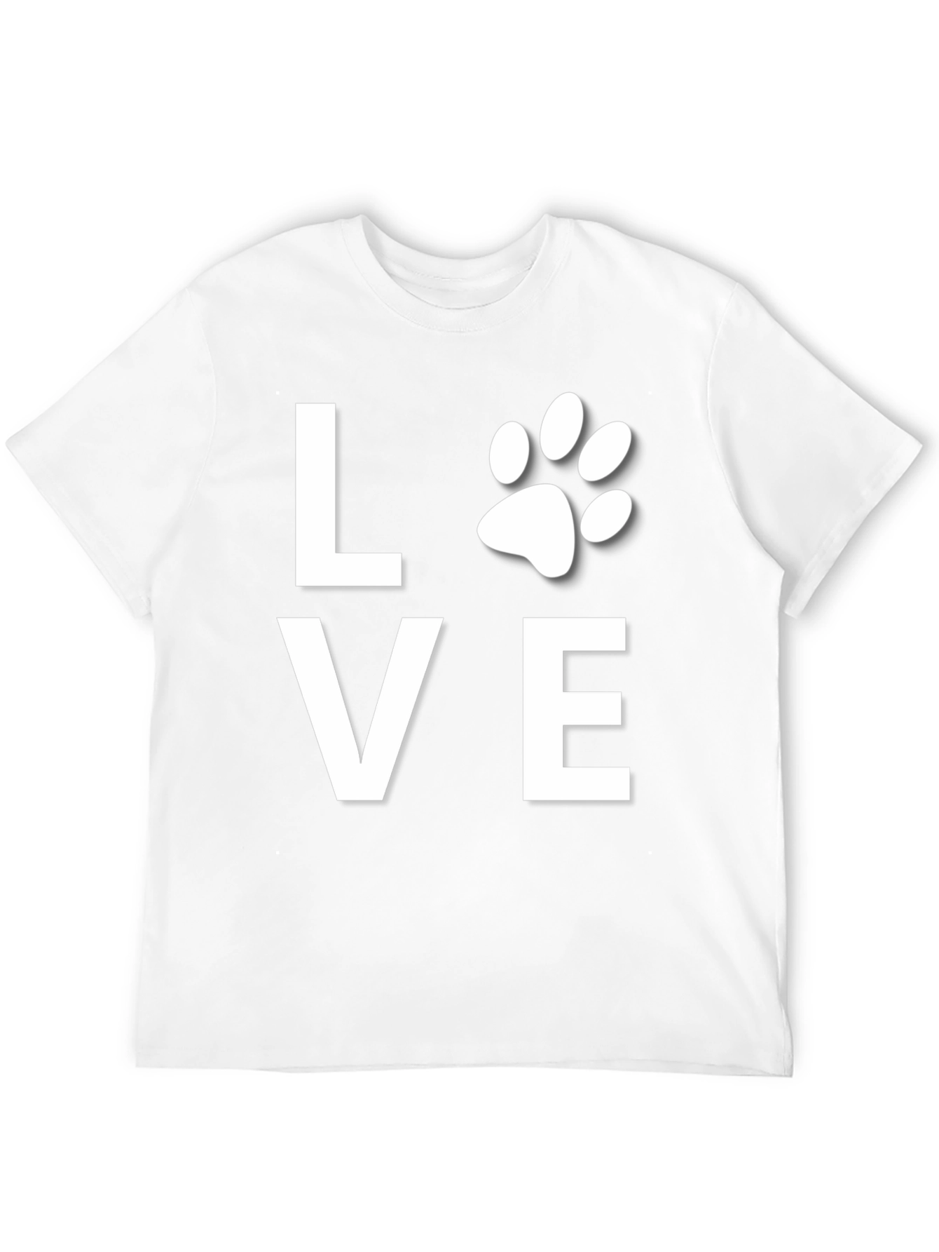 Love Paw Print Black T-Shirt