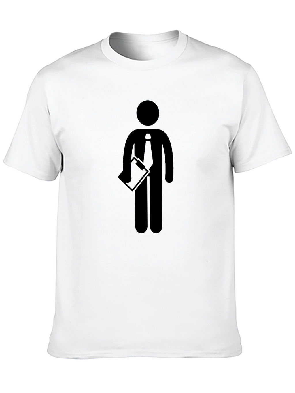 Black T-Shirt with Business Stick Figure Graphic