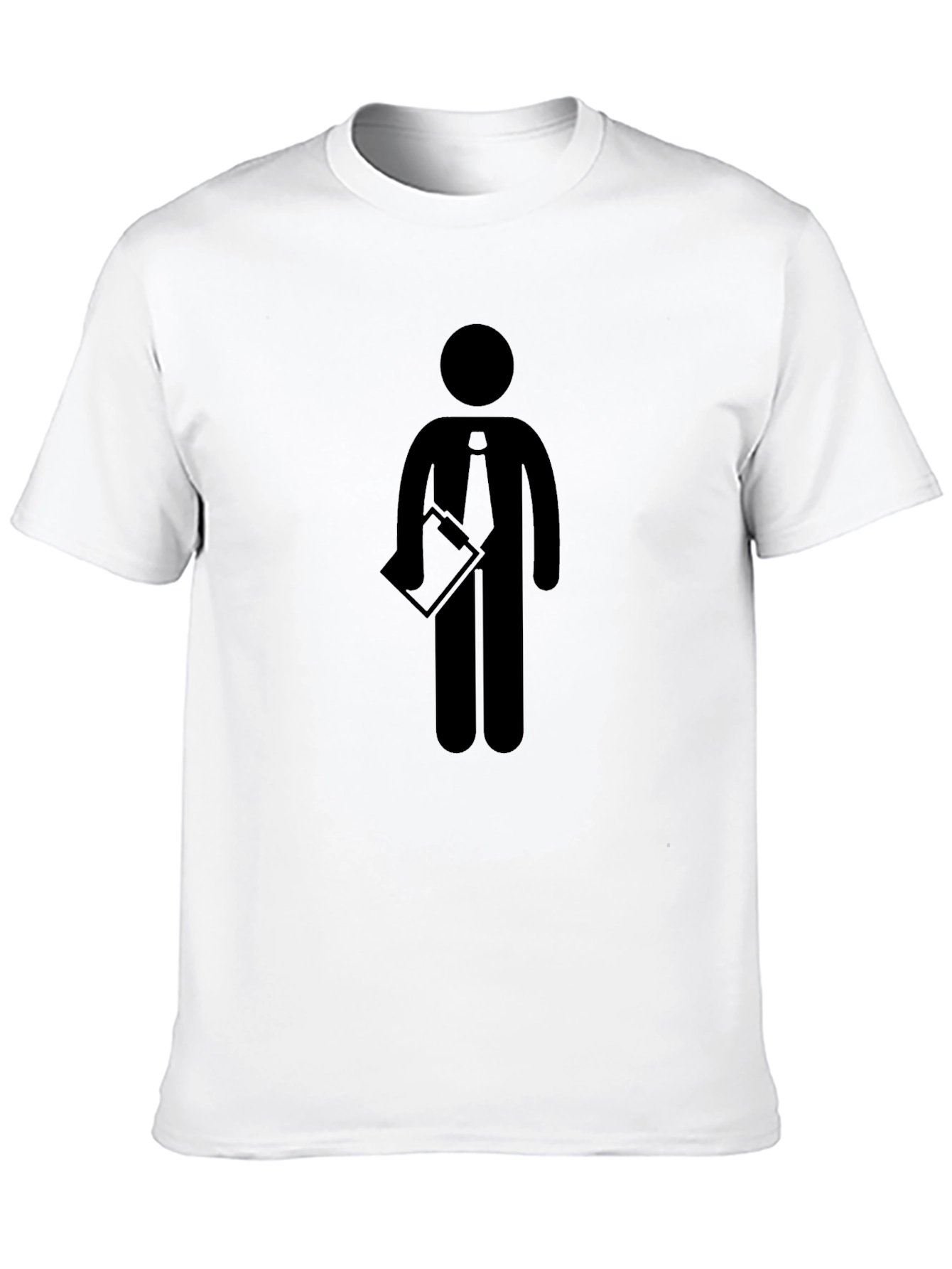Black T-Shirt with Business Stick Figure Graphic