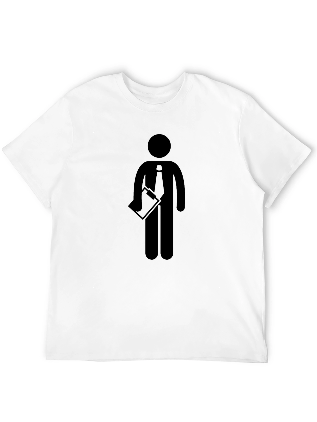 Black T-Shirt with Business Stick Figure Graphic