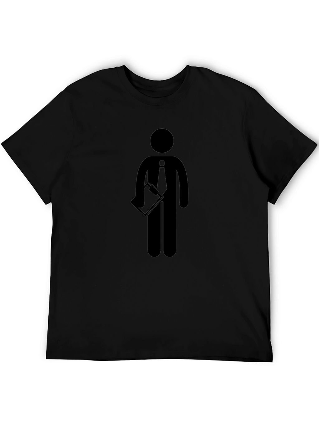 Black T-Shirt with Business Stick Figure Graphic
