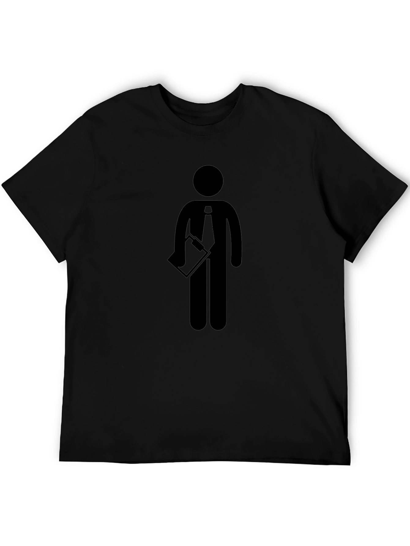 Black T-Shirt with Business Stick Figure Graphic