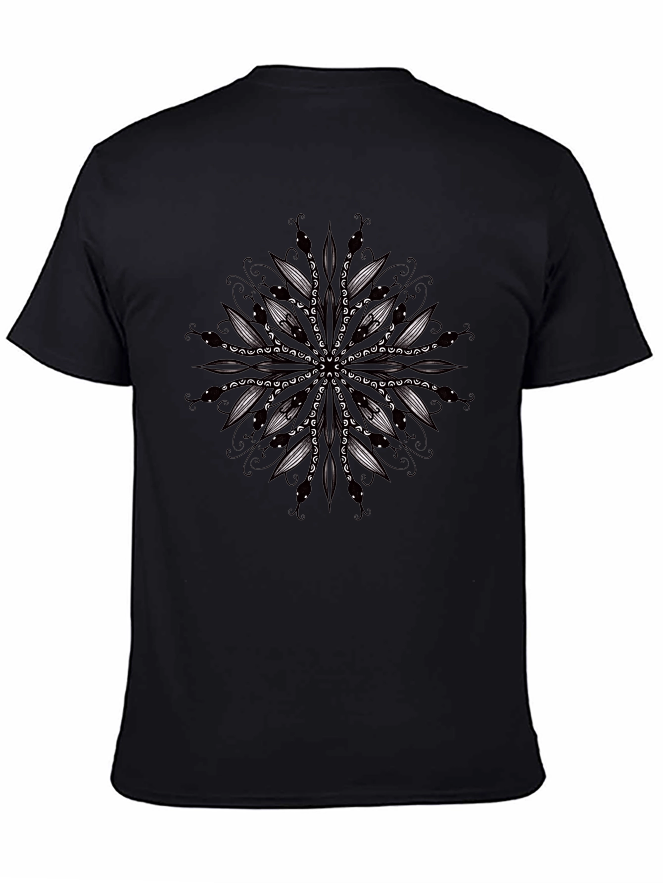 Dark Mandala Graphic Tee - Stylish Mens Black T-Shirt