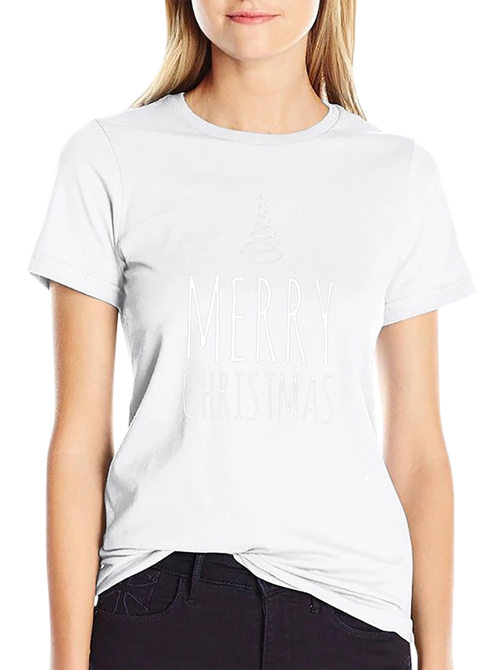 Merry Christmas Tree Graphic T-Shirt