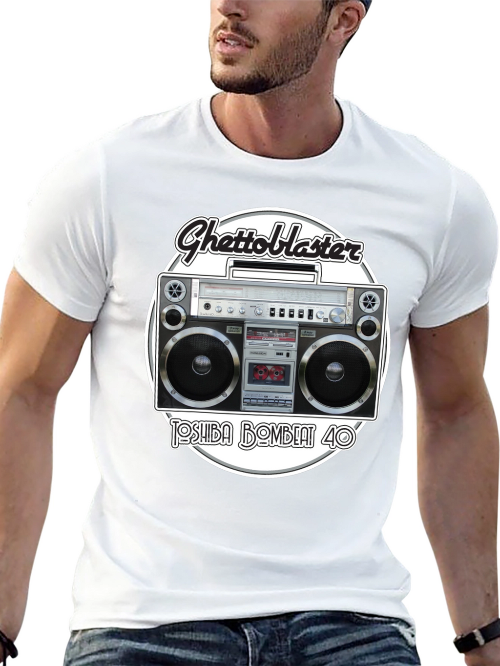 Retro Ghetto Blaster Graphic T-Shirt