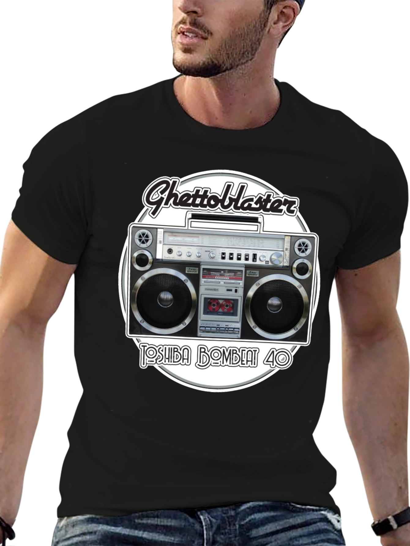 Retro Ghetto Blaster Graphic T-Shirt