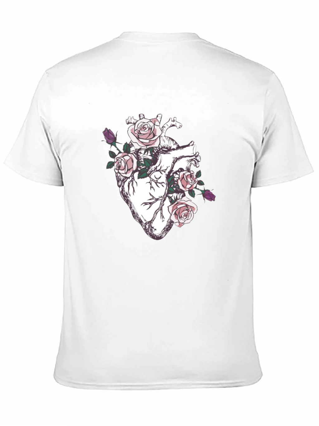 Floral Heart Graphic T-Shirt - Anatomical Rose Art