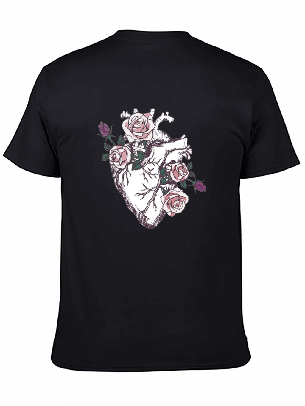 Floral Heart Graphic T-Shirt - Anatomical Rose Art
