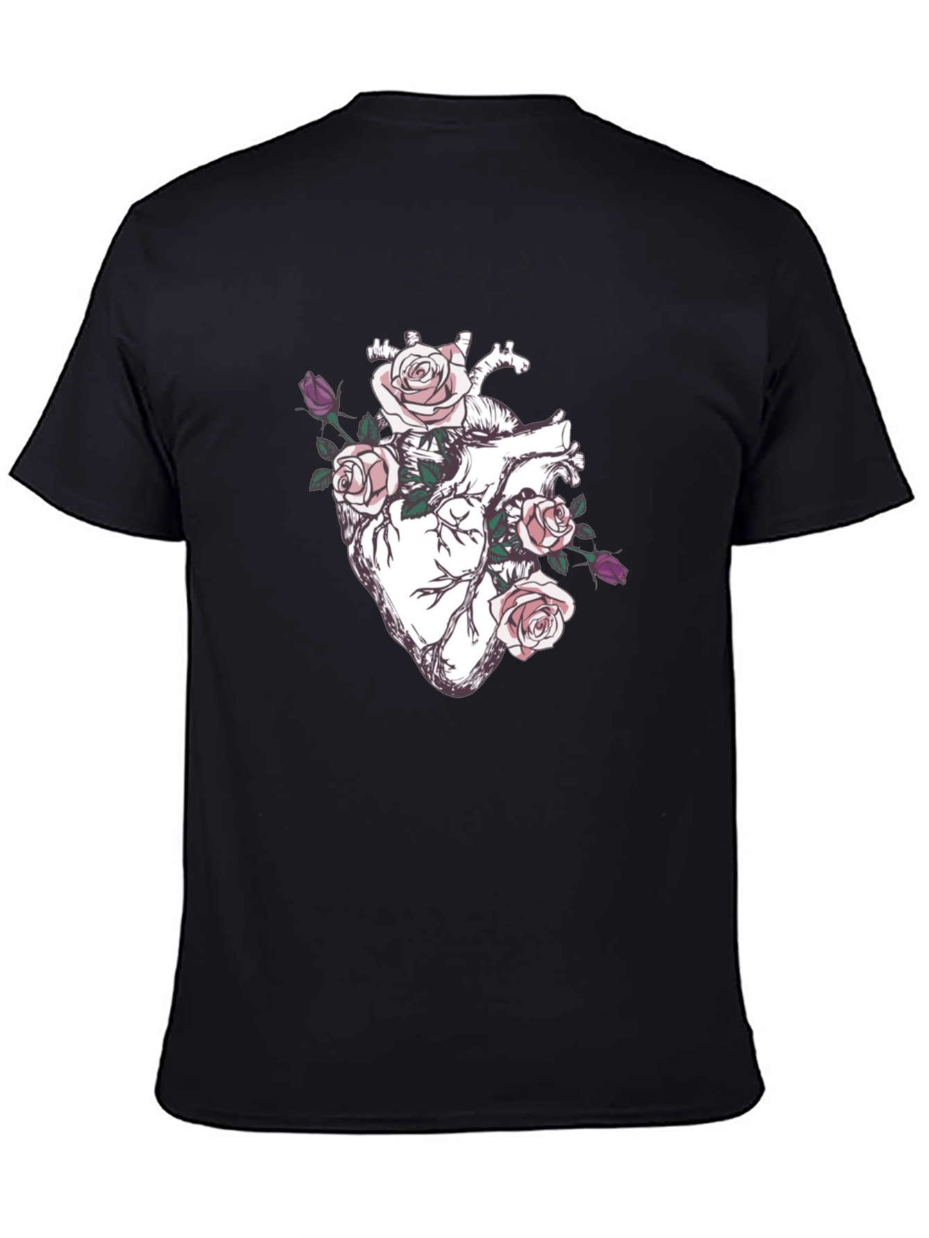 Floral Heart Graphic T-Shirt - Anatomical Rose Art