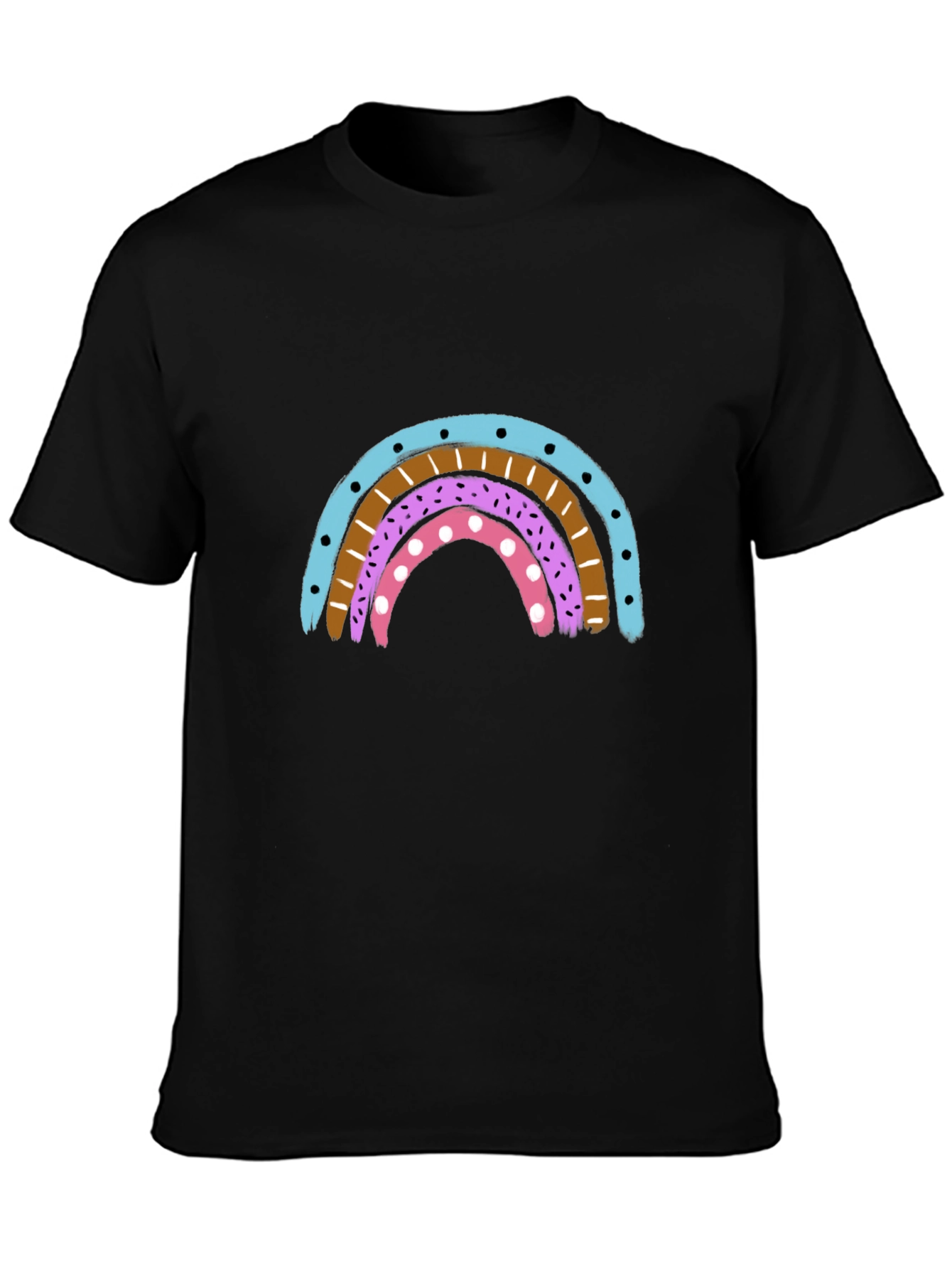 Rainbow Graphic Print Crew Neck T-Shirt