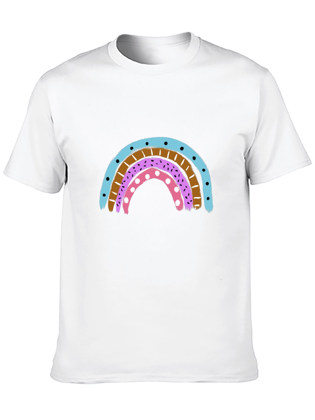 Rainbow Graphic Print Crew Neck T-Shirt