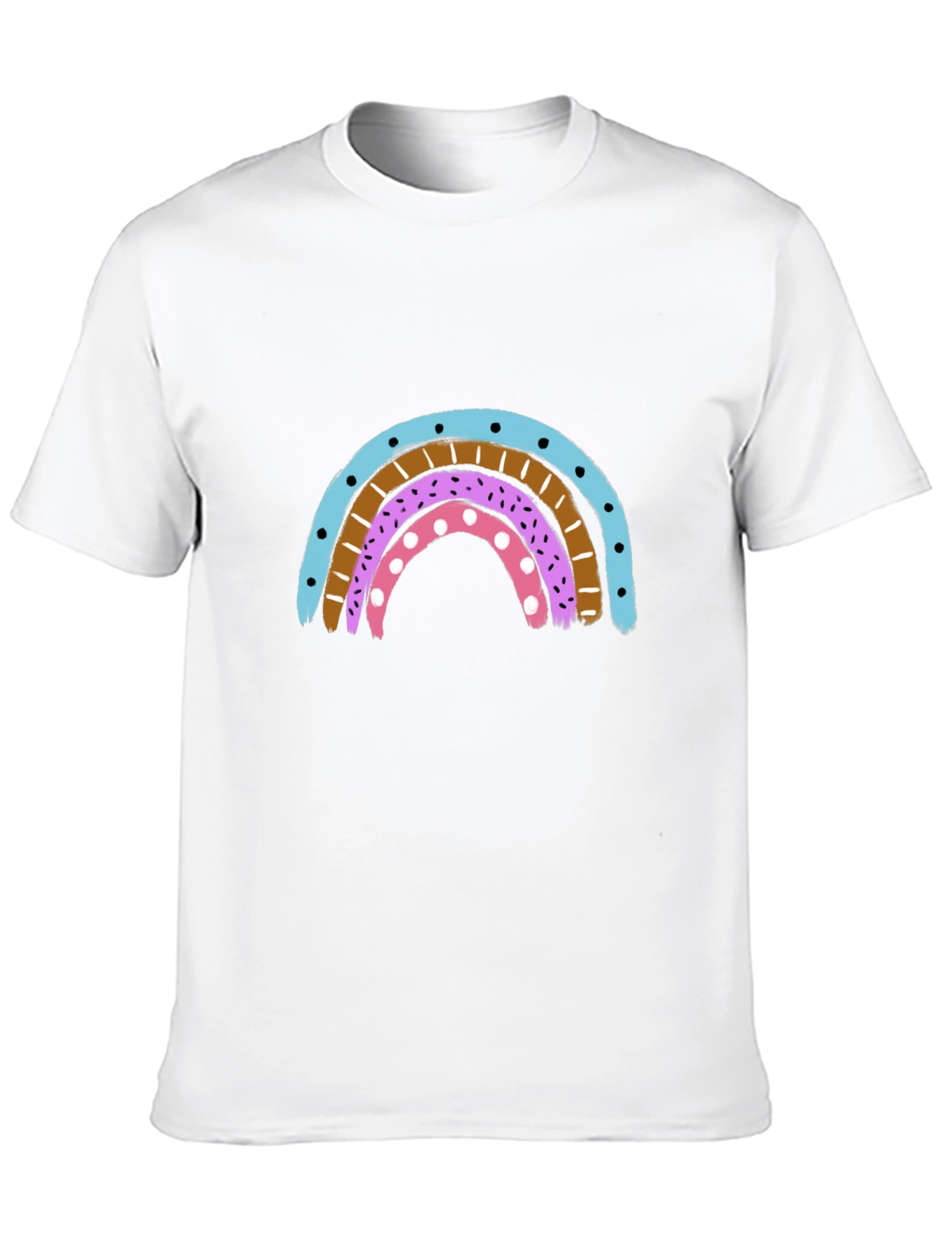 Rainbow Graphic Print Crew Neck T-Shirt
