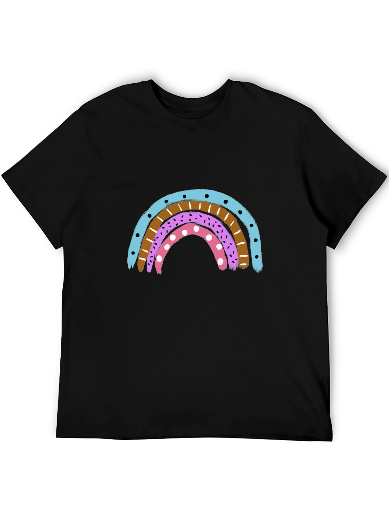 Rainbow Graphic Print Crew Neck T-Shirt