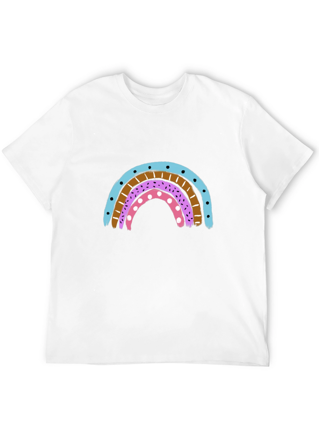 Rainbow Graphic Print Crew Neck T-Shirt