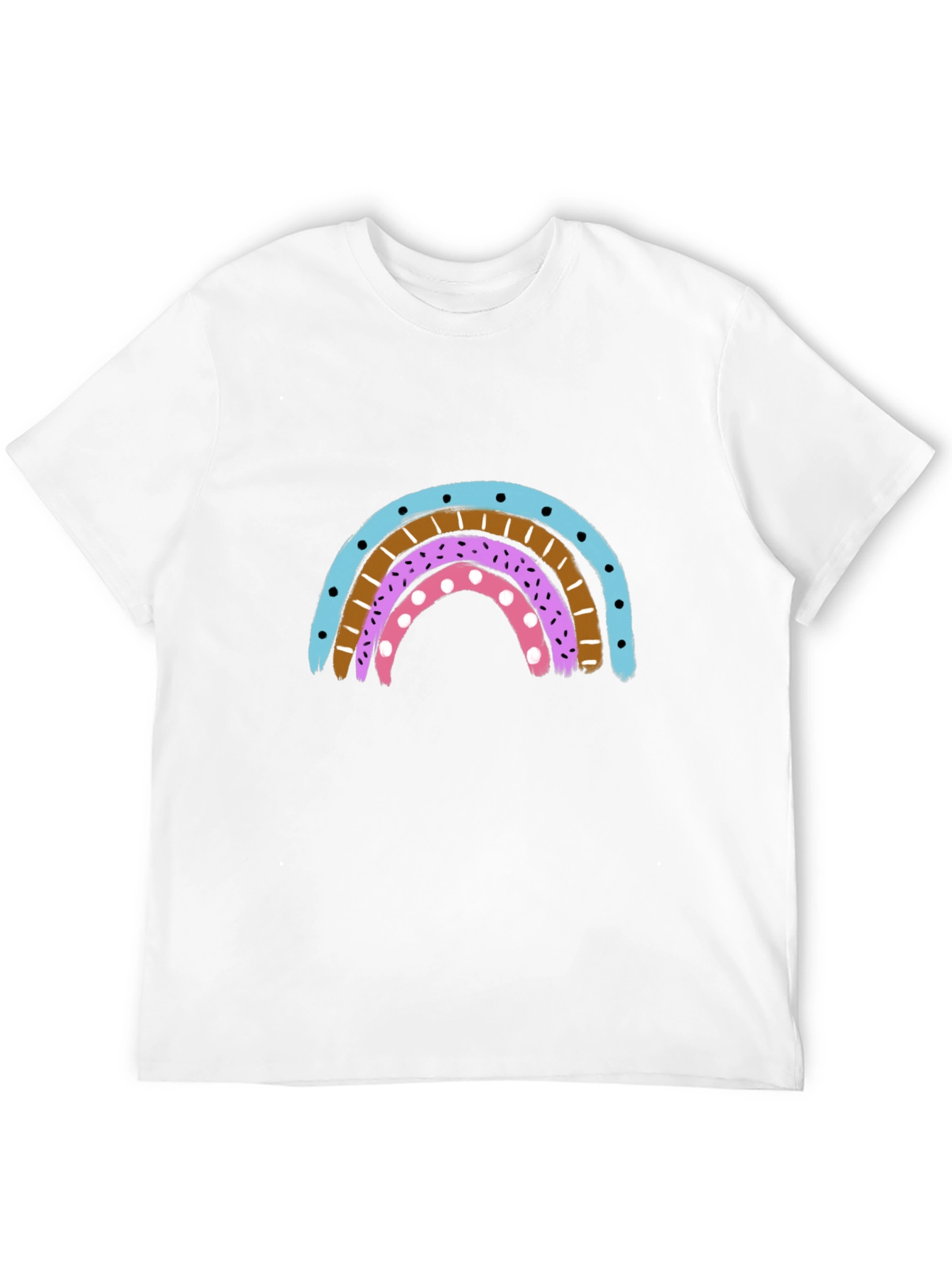 Rainbow Graphic Print Crew Neck T-Shirt