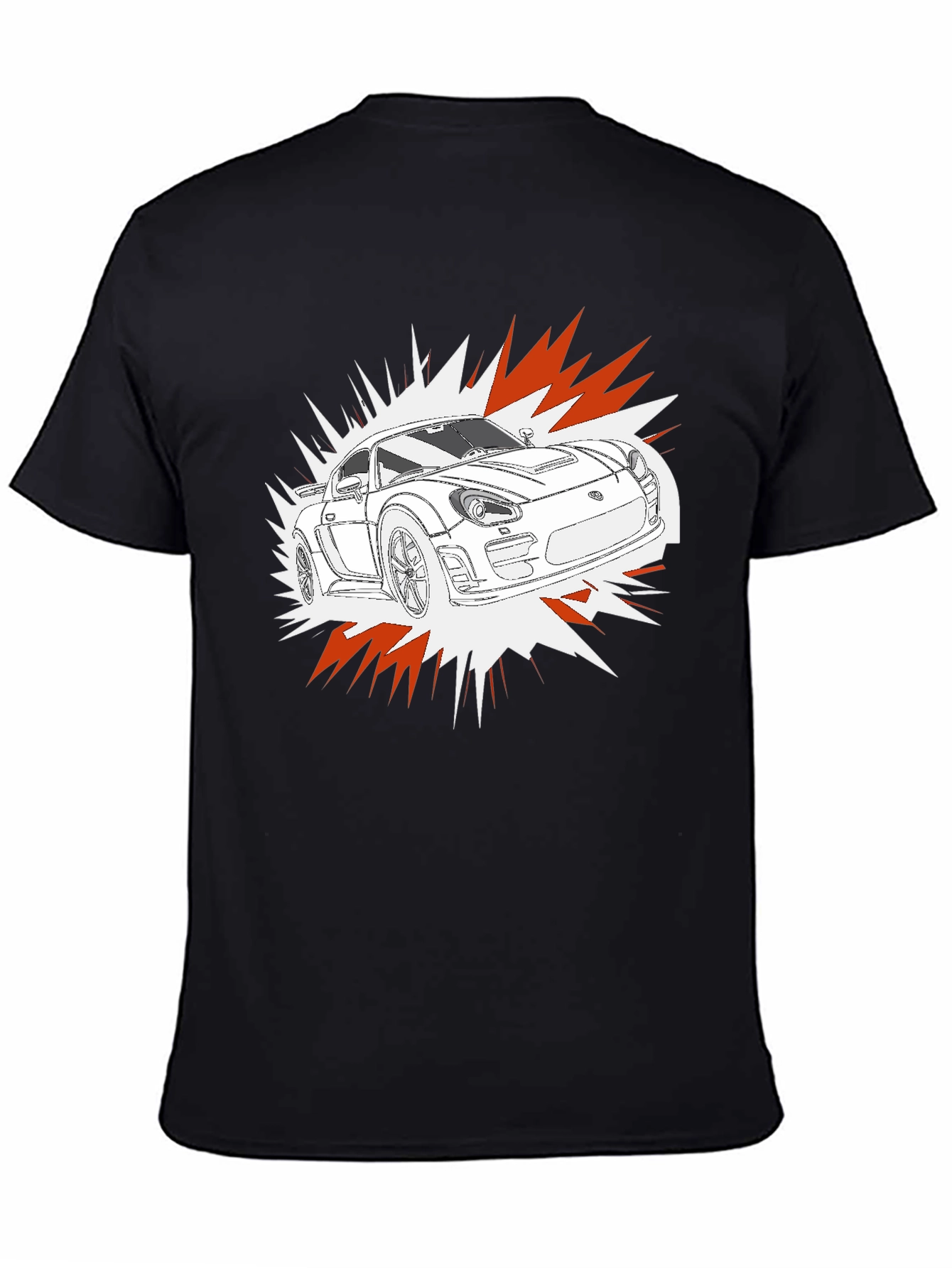 Cool Car Graphic T-Shirt - Black Cotton Tee