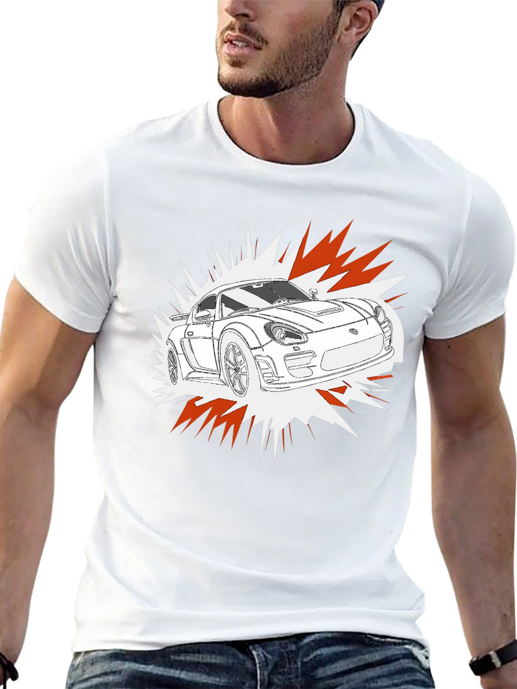 Cool Car Graphic T-Shirt - Black Cotton Tee