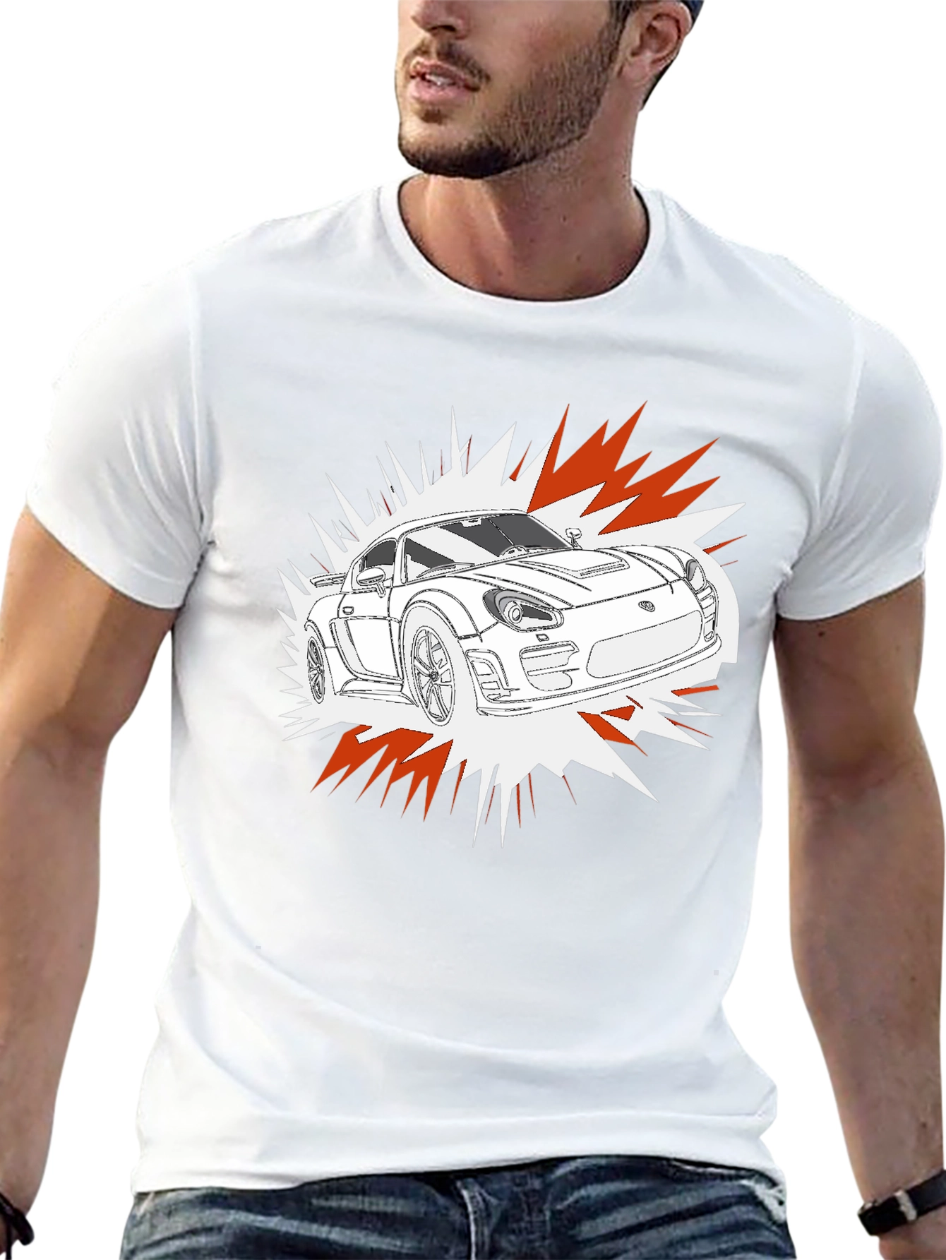 Cool Car Graphic T-Shirt - Black Cotton Tee