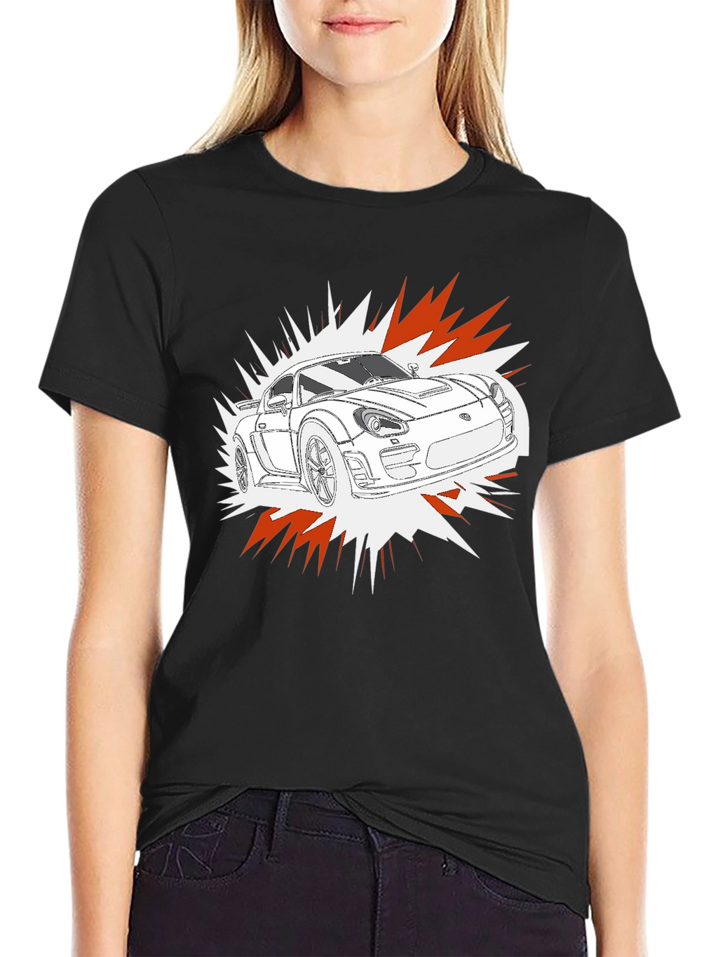 Cool Car Graphic T-Shirt - Black Cotton Tee