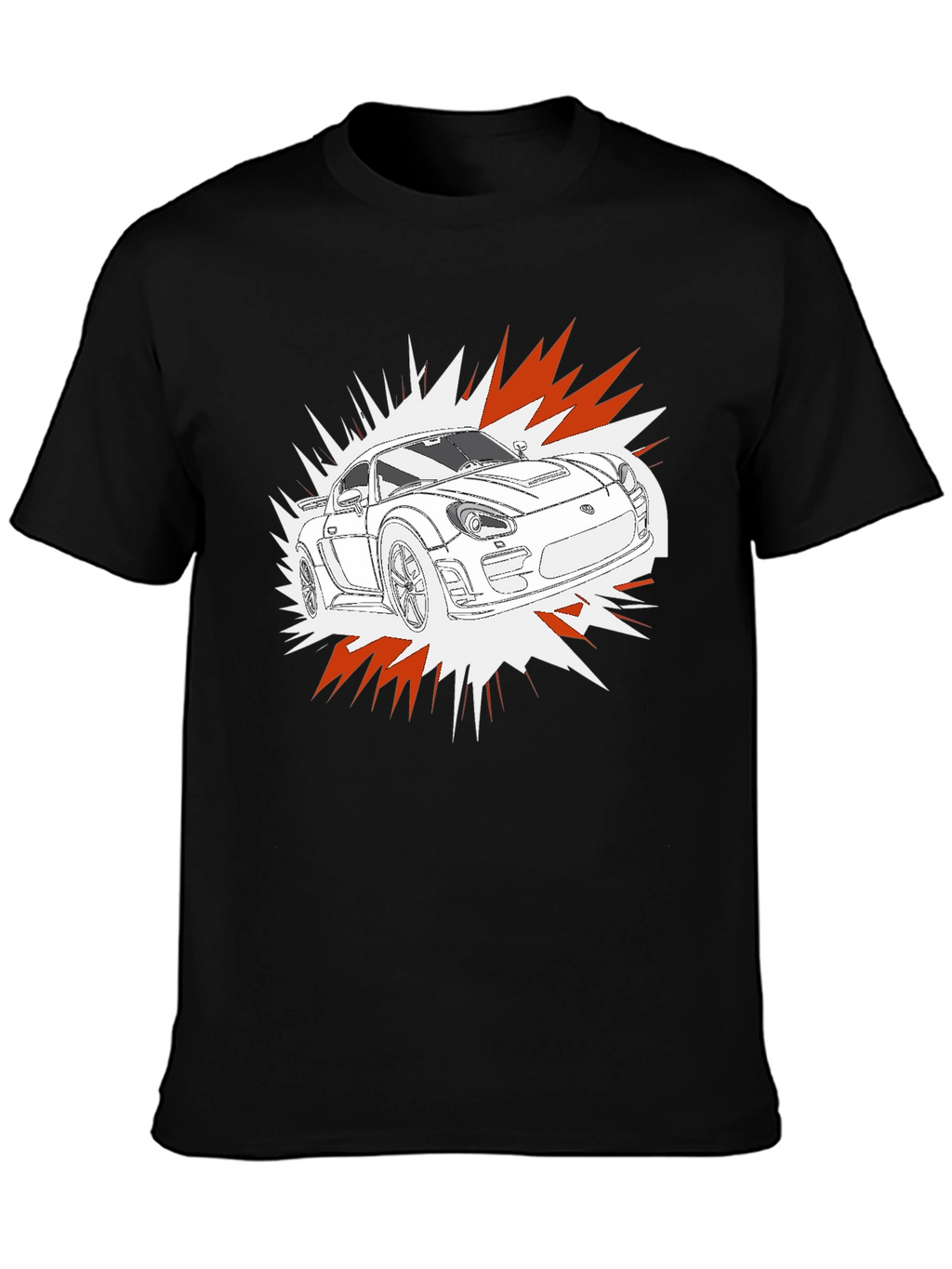 Cool Car Graphic T-Shirt - Black Cotton Tee