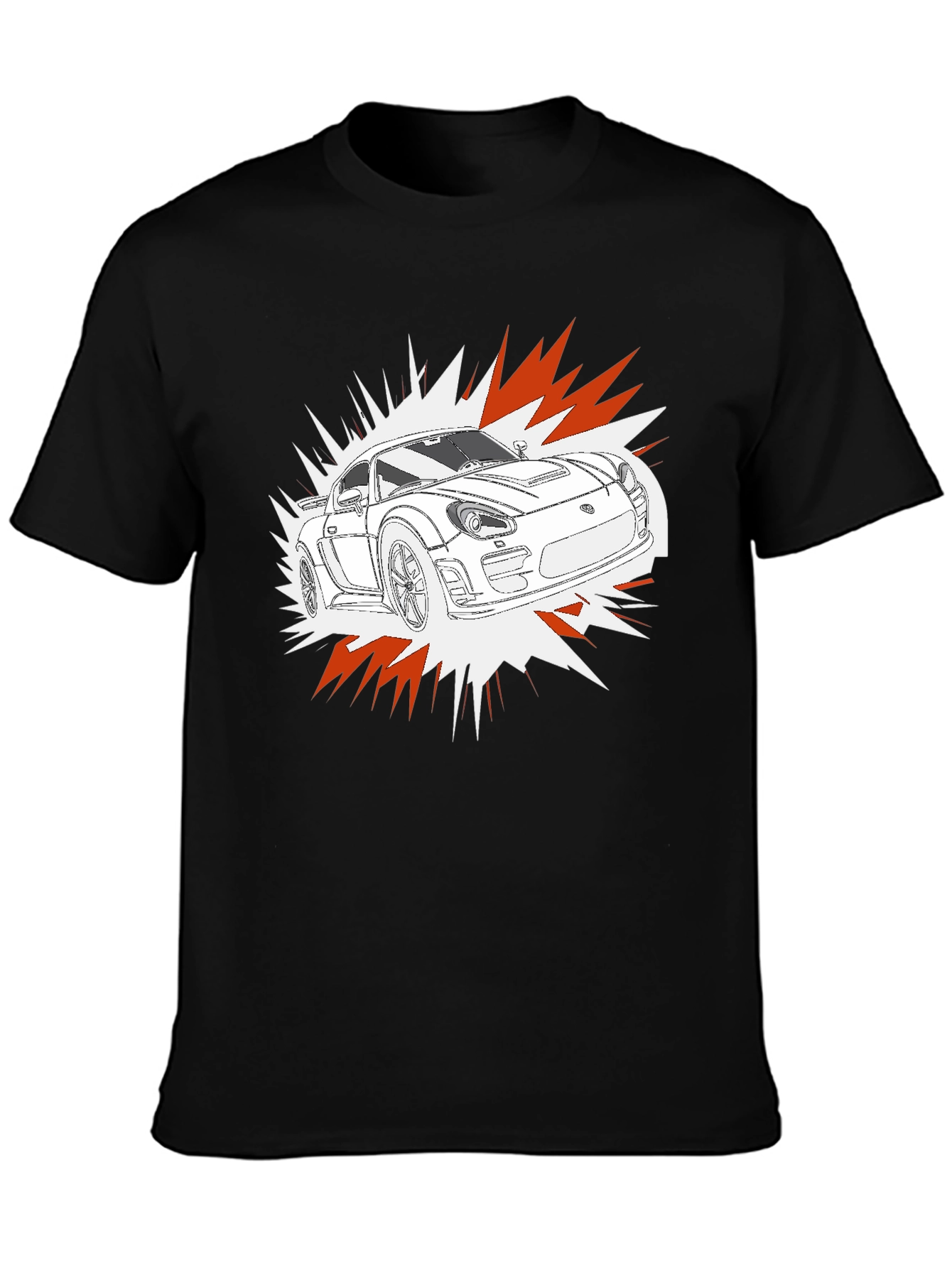 Cool Car Graphic T-Shirt - Black Cotton Tee