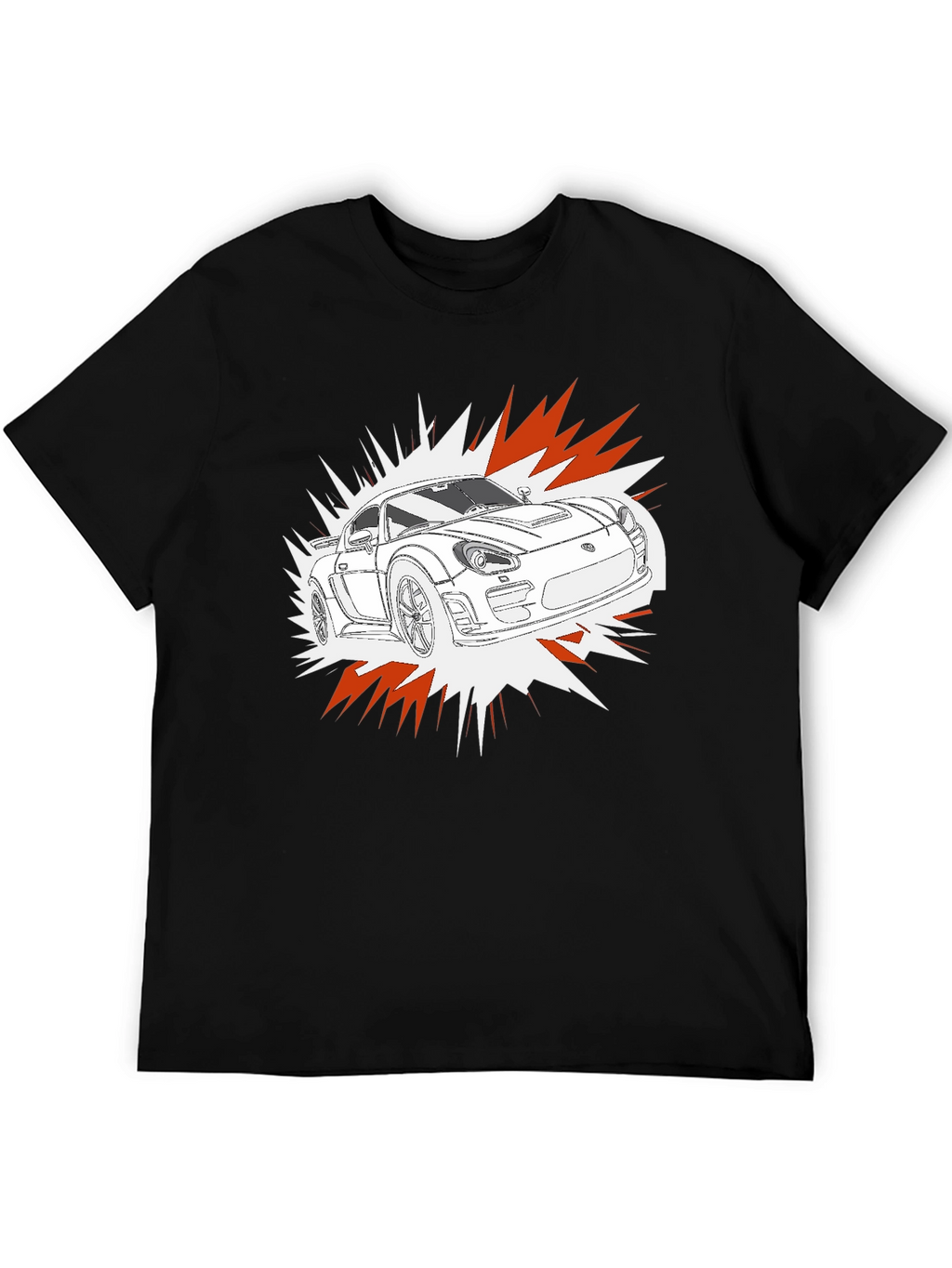Cool Car Graphic T-Shirt - Black Cotton Tee