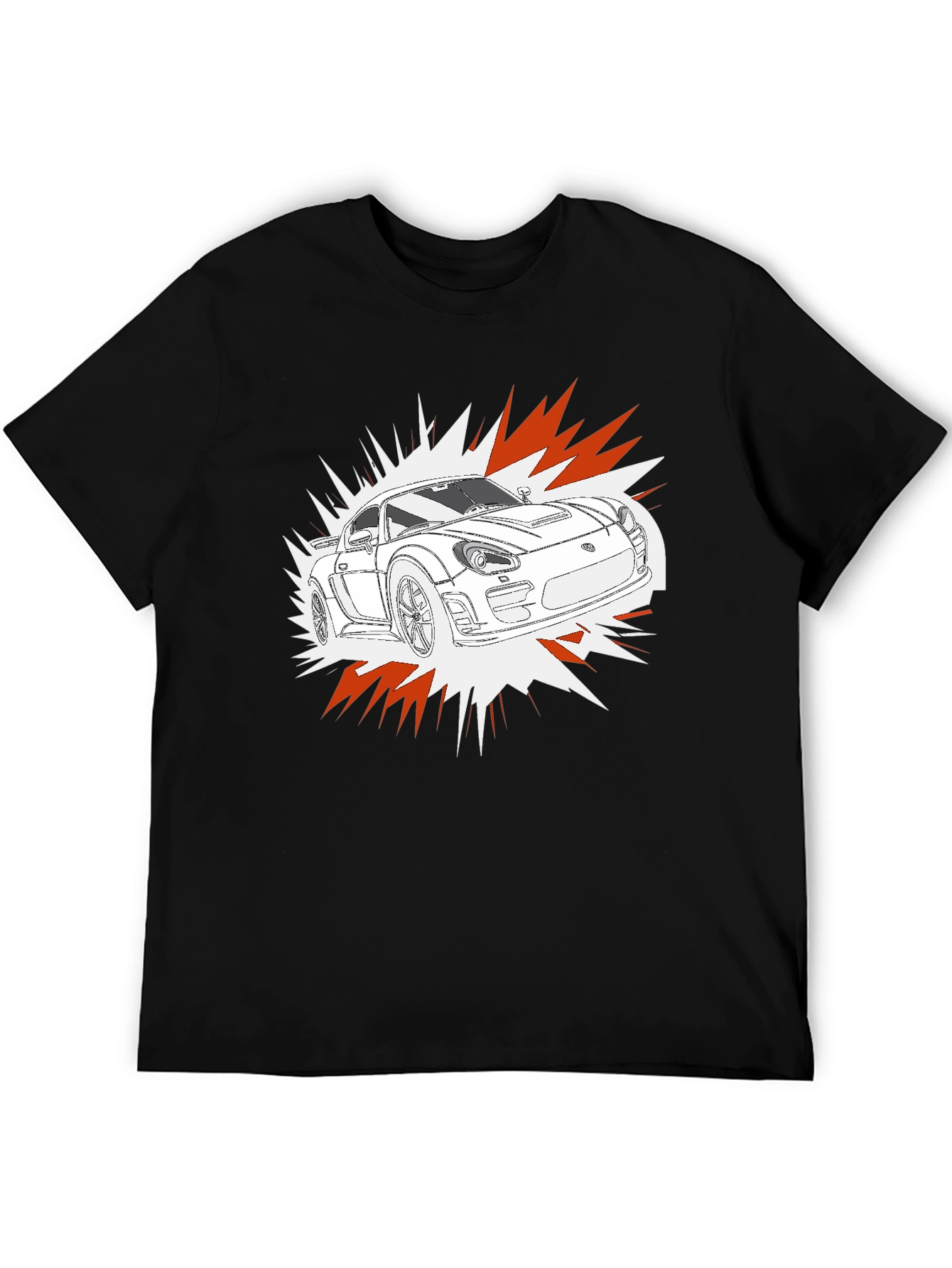 Cool Car Graphic T-Shirt - Black Cotton Tee