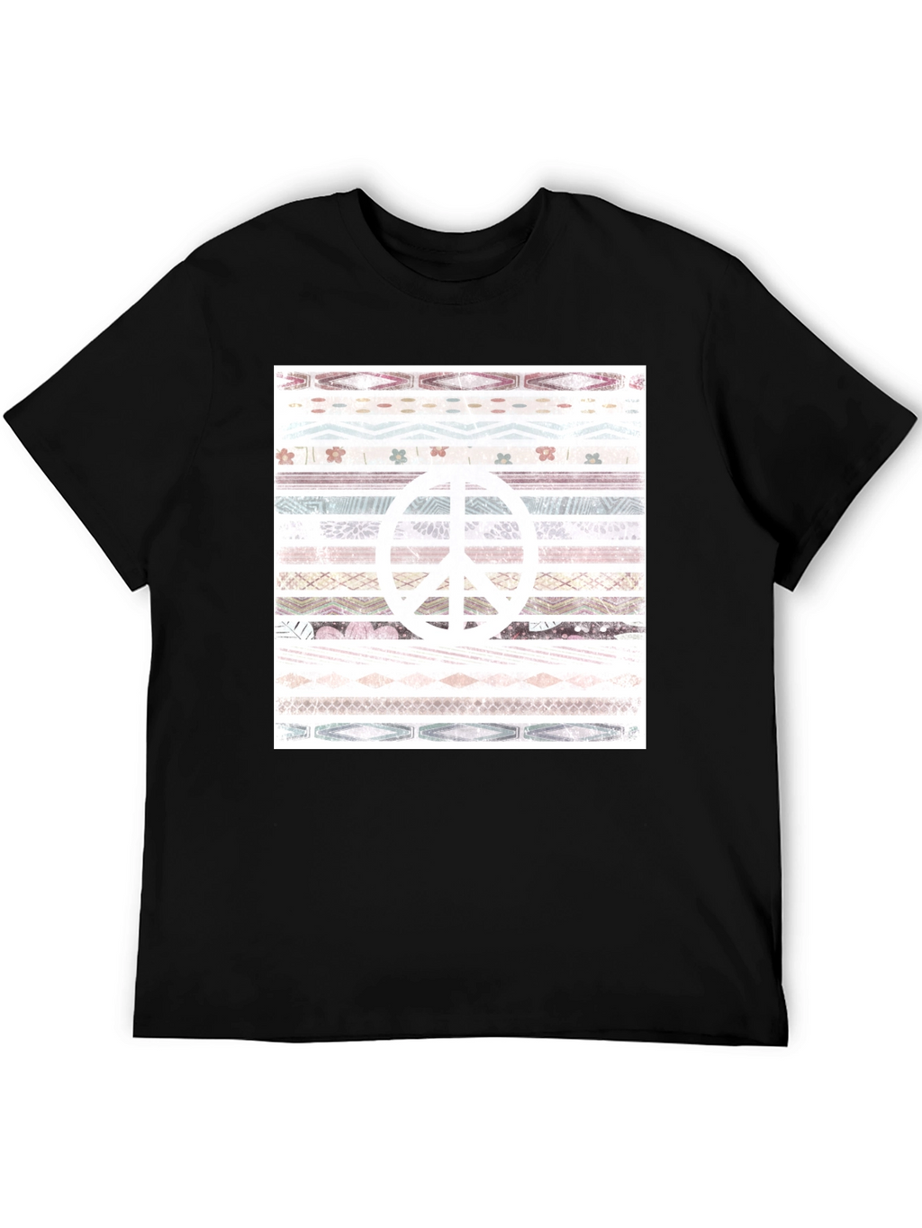 Peace Sign Patterned Graphic T-Shirt