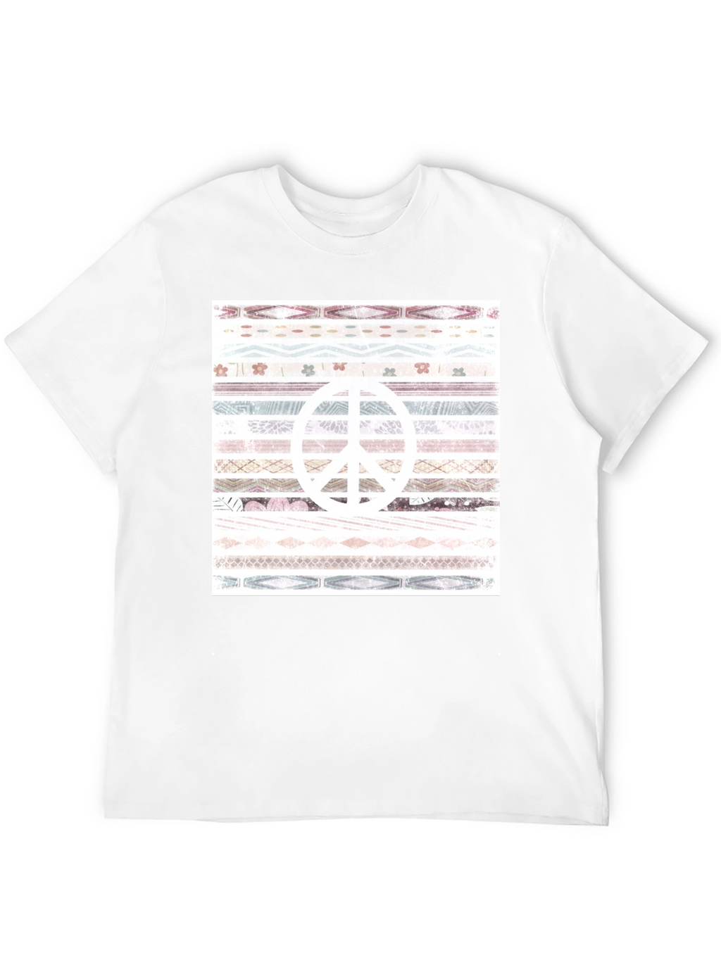 Peace Sign Patterned Graphic T-Shirt