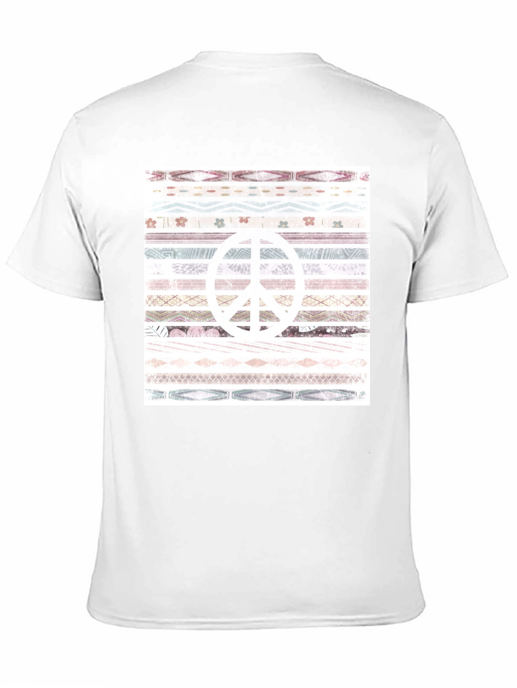 Peace Sign Patterned Graphic T-Shirt