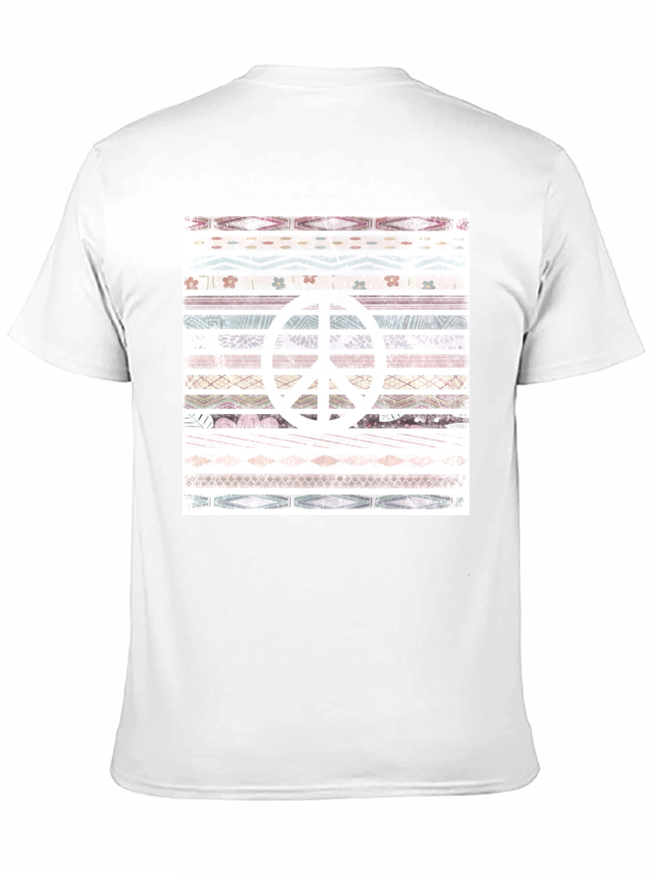 Peace Sign Patterned Graphic T-Shirt