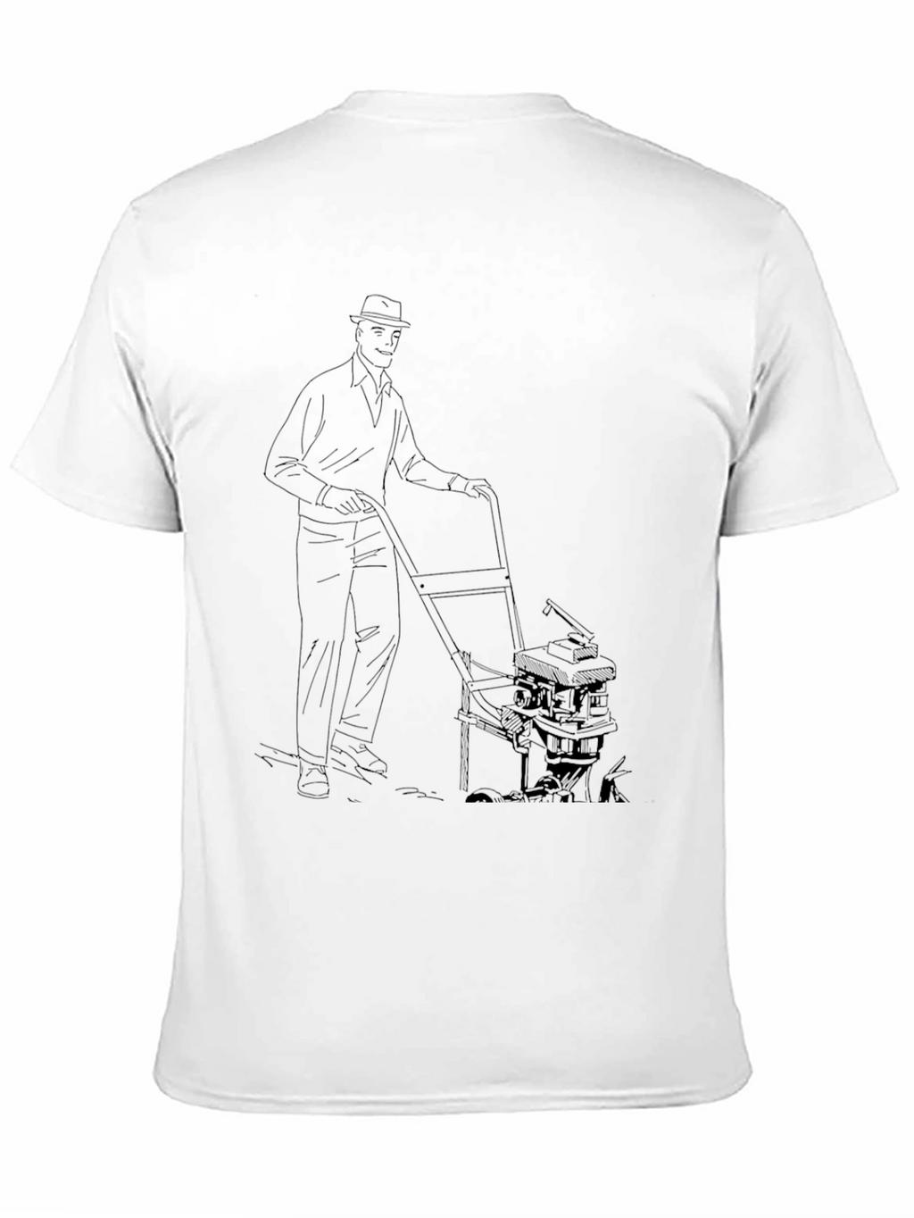 Lawn Mowing Man Graphic Tee - Cool Unique Design