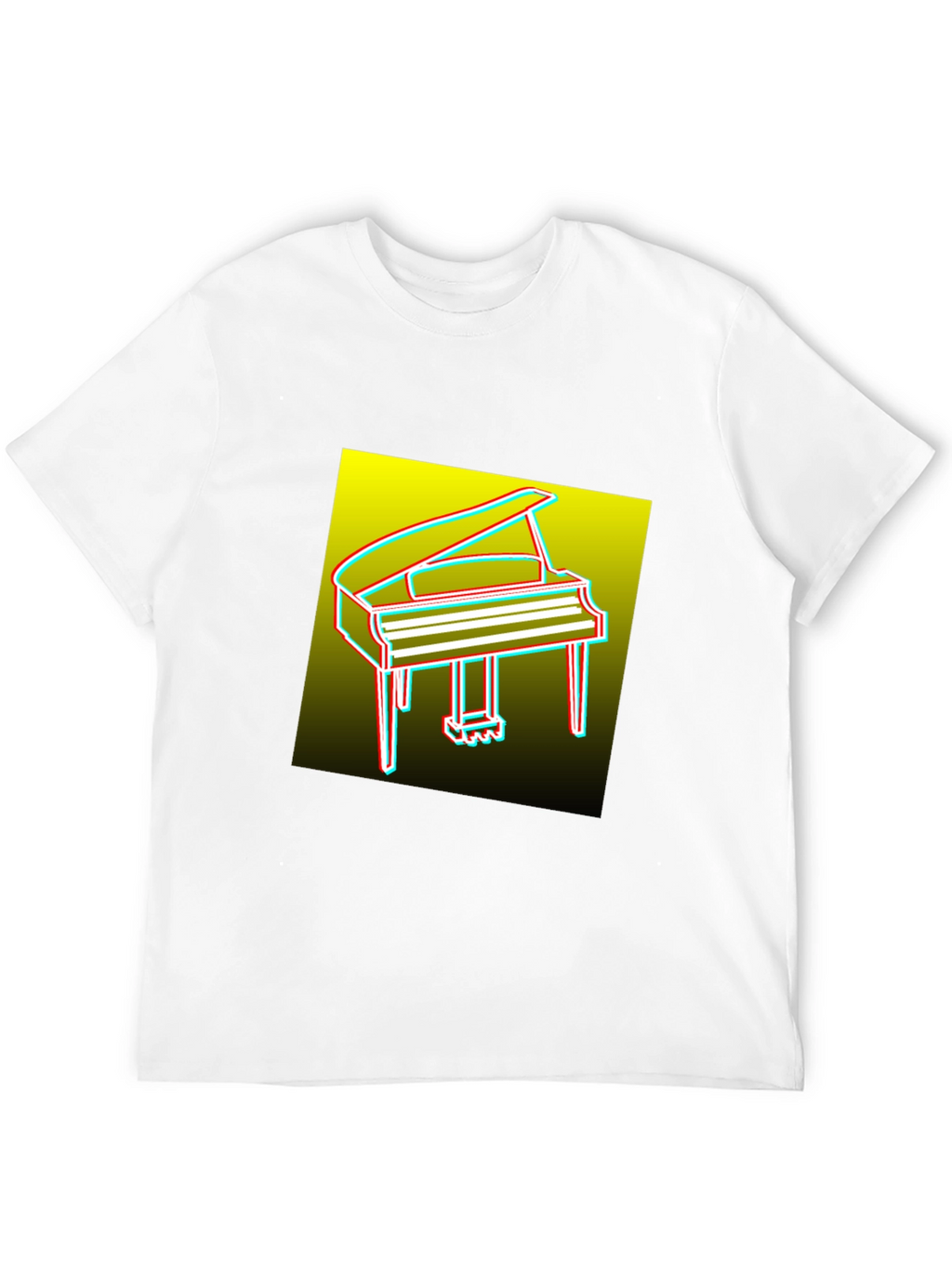 Retro Piano Graphic Tee - Mens Black T-Shirt