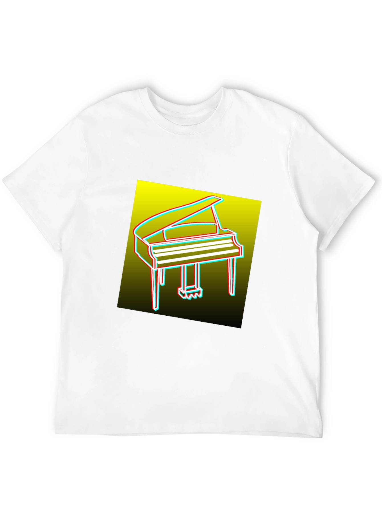 Retro Piano Graphic Tee - Mens Black T-Shirt