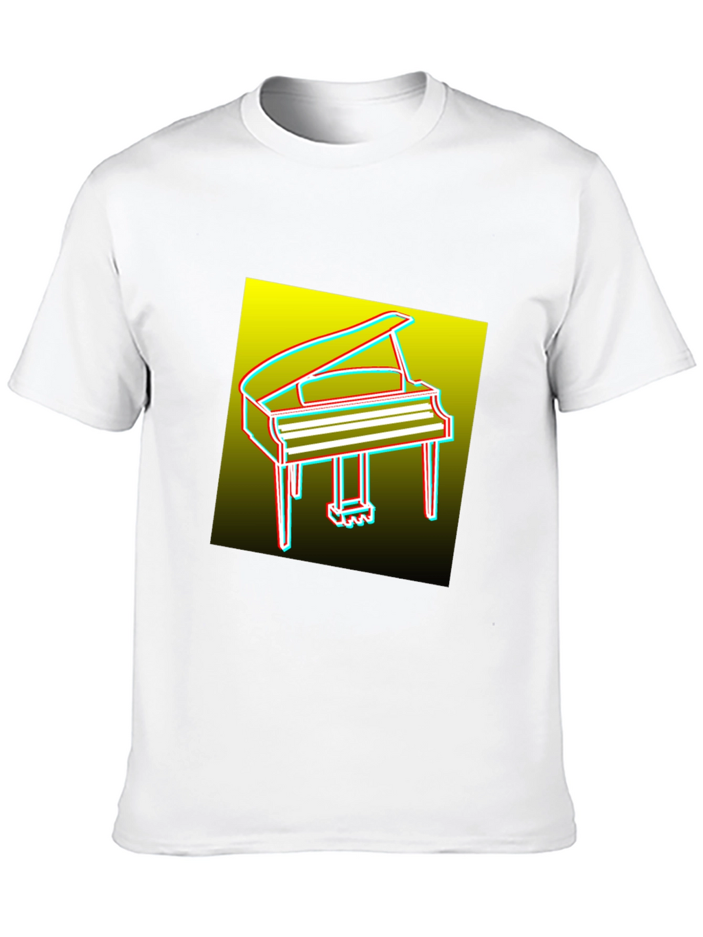 Retro Piano Graphic Tee - Mens Black T-Shirt