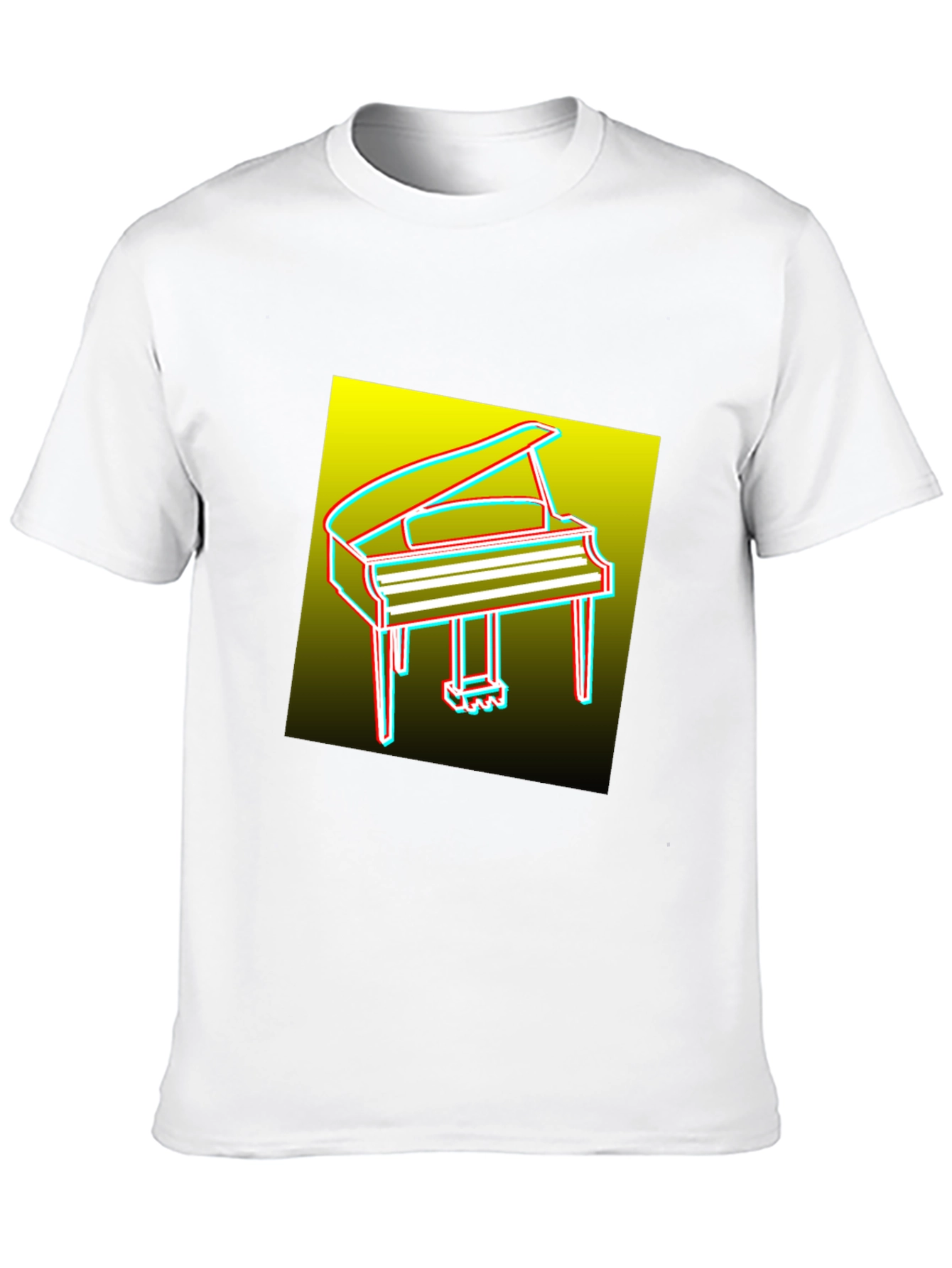 Retro Piano Graphic Tee - Mens Black T-Shirt