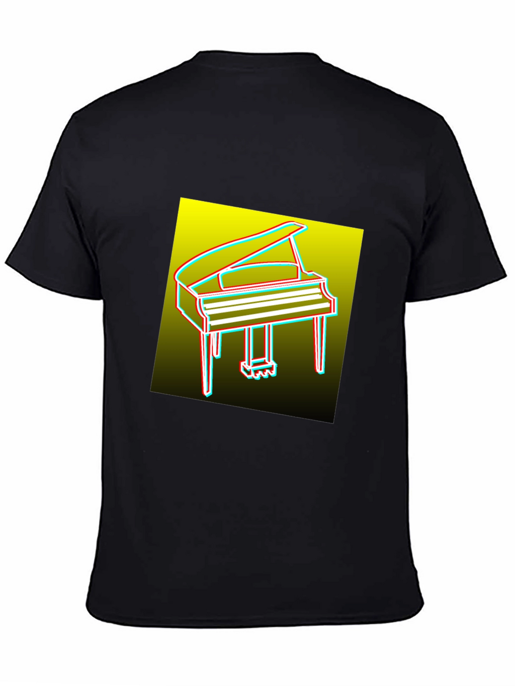 Retro Piano Graphic Tee - Mens Black T-Shirt