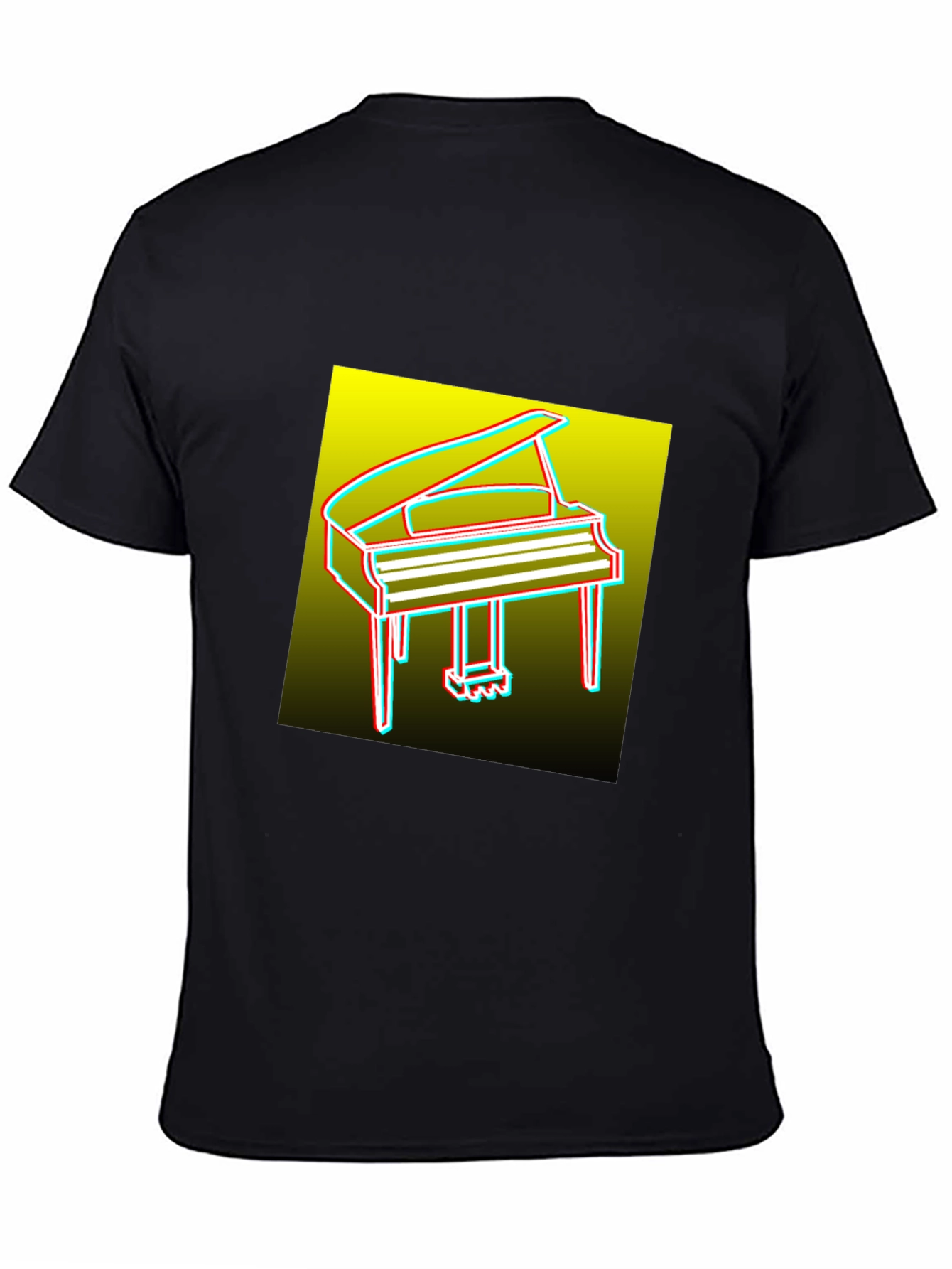 Retro Piano Graphic Tee - Mens Black T-Shirt