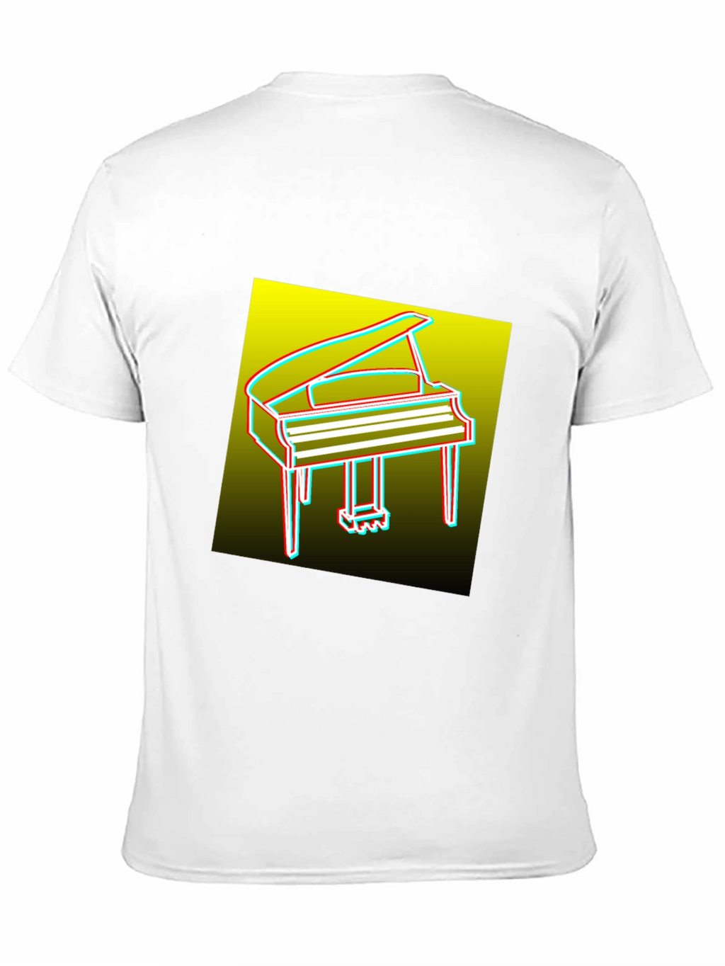 Retro Piano Graphic Tee - Mens Black T-Shirt