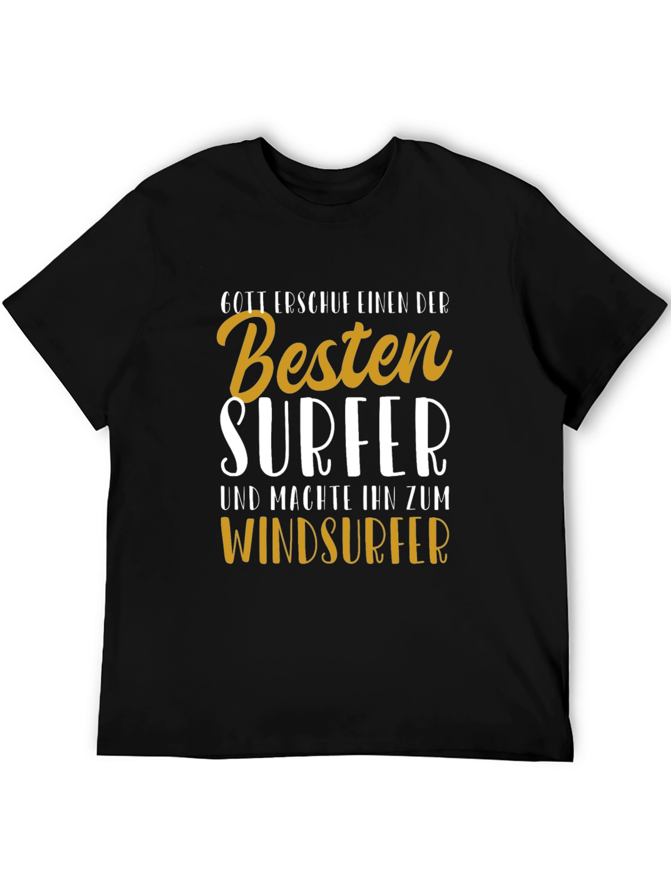 Funny Surfer T-Shirt - Windsurfer Gift - Black Cotton Tee