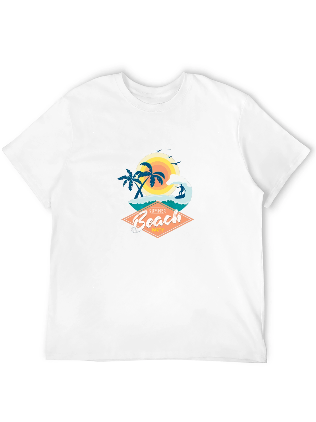 Summer Beach Party Graphic T-Shirt - Black