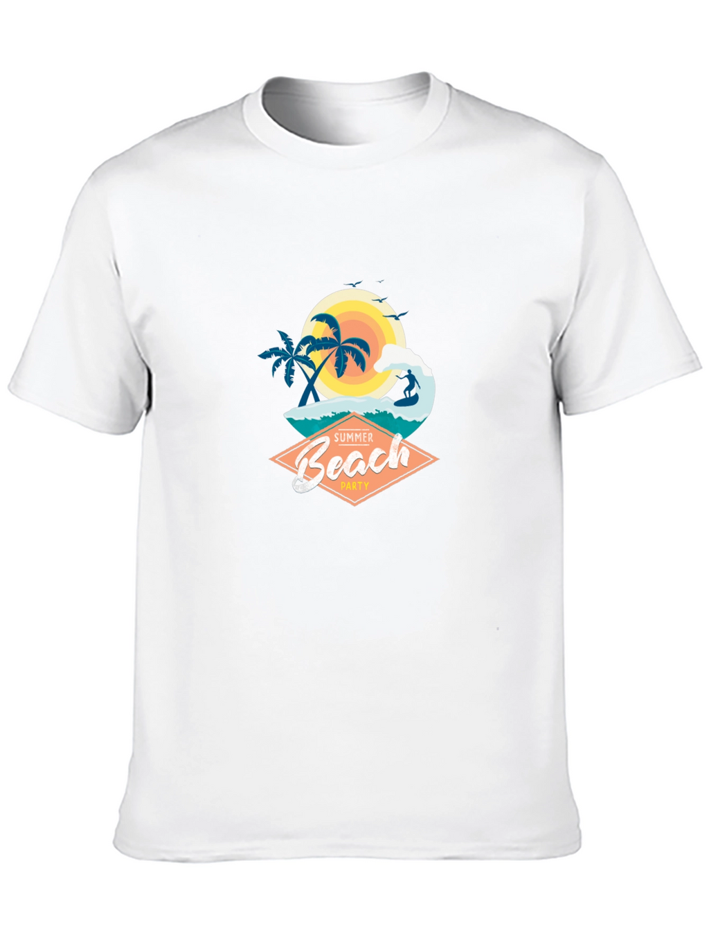 Summer Beach Party Graphic T-Shirt - Black